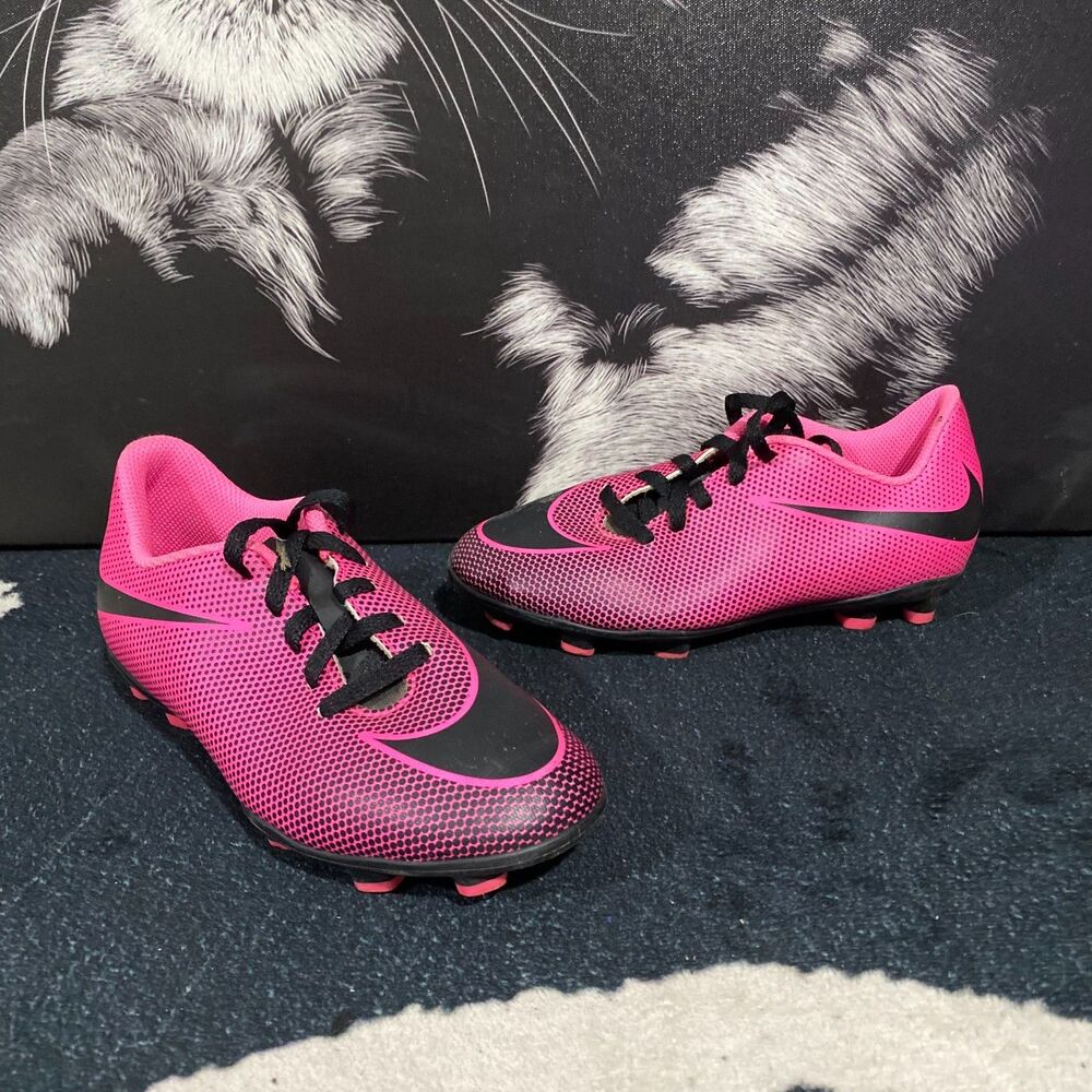 Nike Bravata II FG 844442-600 Athletic Soccer Cleats Girls 1.5Y Pink Sports